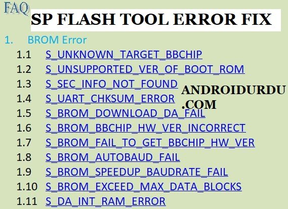 sp flash tool brom errors fix