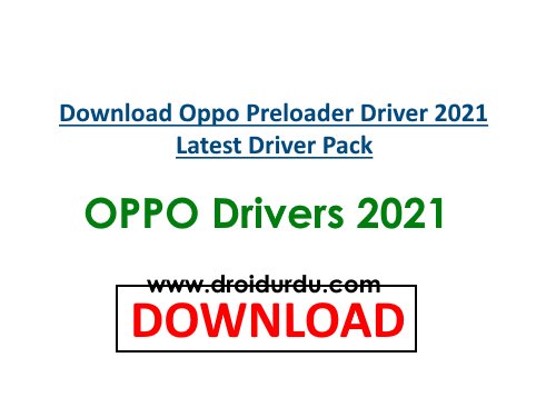 download oppo preloader driver