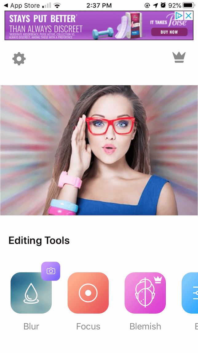 Photo Blur app allows you to blur our parts of photos