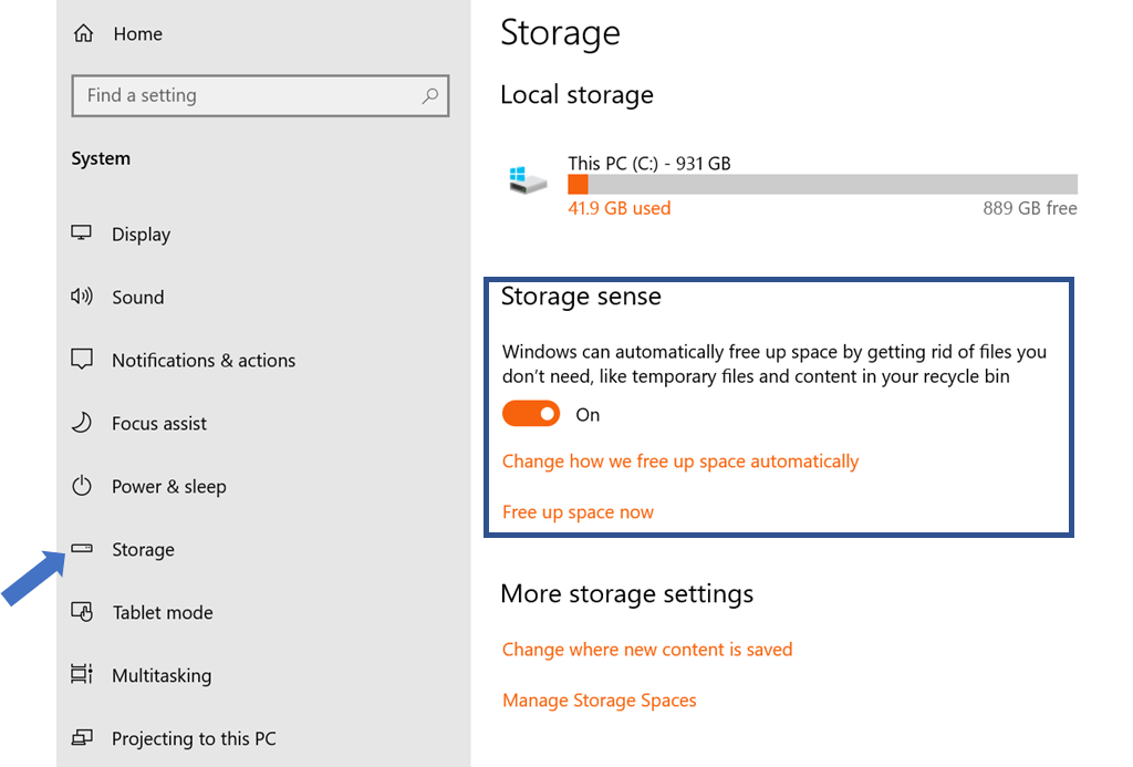 Storage-sense